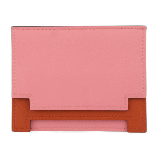新品未使用展示品 HERMES エルメス ミュルチプリ カードケース - ヴォースイフト ピンク系 ブラウン系 名刺入れ パスケース Y刻印