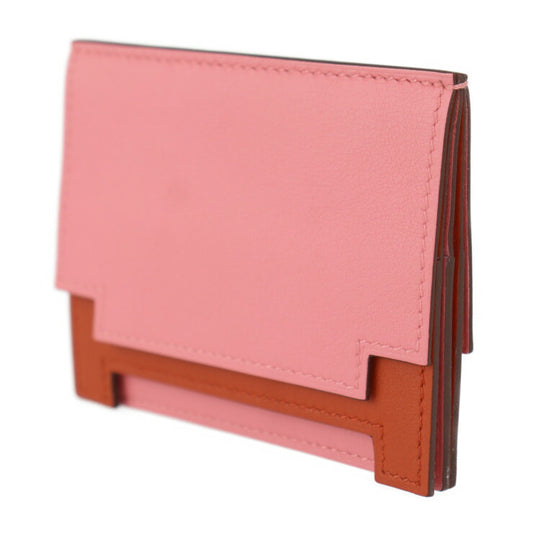 新品未使用展示品 HERMES エルメス ミュルチプリ カードケース - ヴォースイフト ピンク系 ブラウン系 名刺入れ パスケース Y刻印