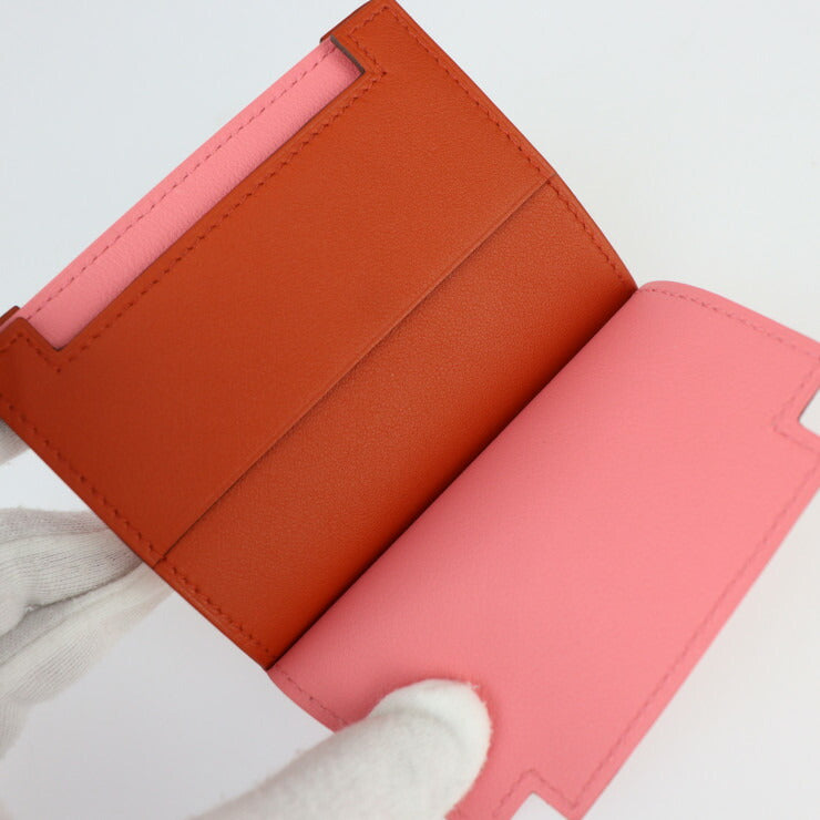 新品未使用展示品 HERMES エルメス ミュルチプリ カードケース - ヴォースイフト ピンク系 ブラウン系 名刺入れ パスケース Y刻印