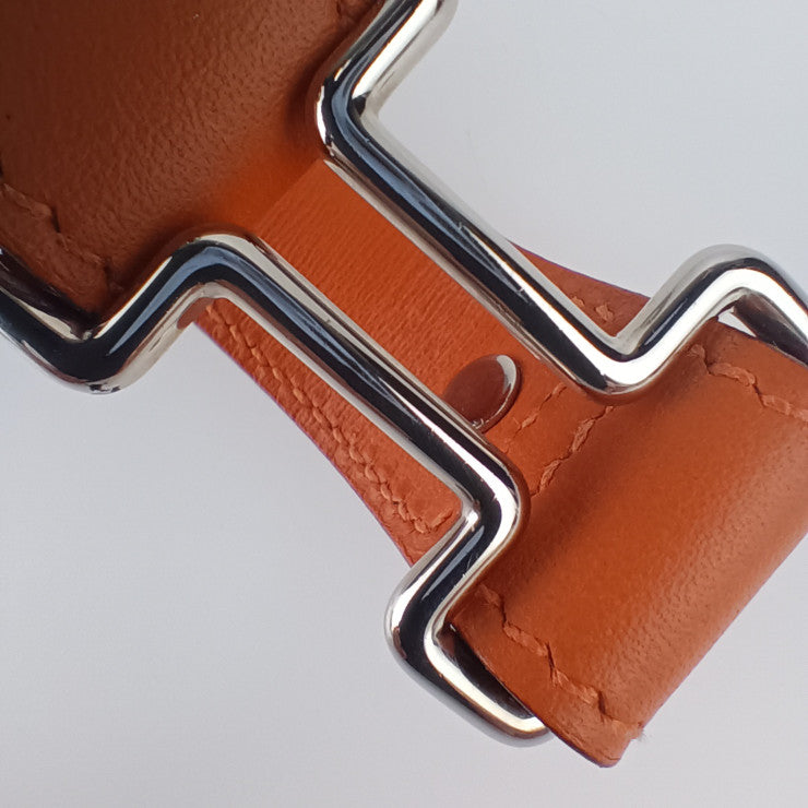 美品 HERMES エルメス ブレスレット トゥナイト - オレンジ系 シルバー金具 ヴォースイフト レディース □K刻印