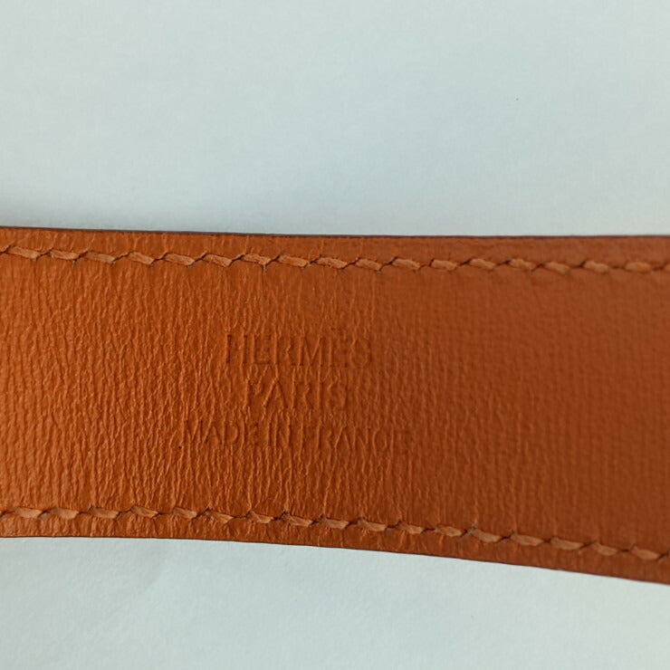 美品 HERMES エルメス ブレスレット トゥナイト - オレンジ系 シルバー金具 ヴォースイフト レディース □K刻印