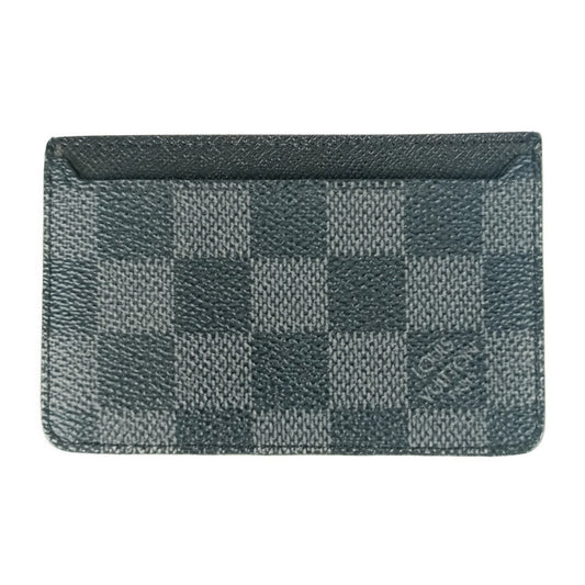 Beautiful Louis Vuitton Card Case Neo Porto Carte N62666 Grey Black Damier Graphite Canvas Calf Leather Men's Business Card Holder