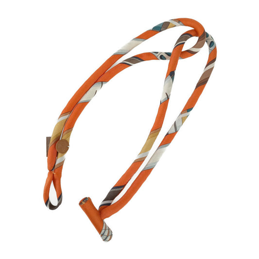 美品 HERMES エルメス チョーカー プティアッシュ - オレンジ系 シルク レディース ネックレス
