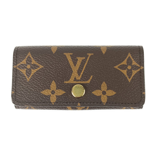 LOUIS VUITTON ルイヴィトン キーケース モノグラム ミュルティクレ4 日本限定カラー M82923 ブラウン ライトブルー PVC レザー ユニセックス ゴールド金具 4連 新古未使用展示品