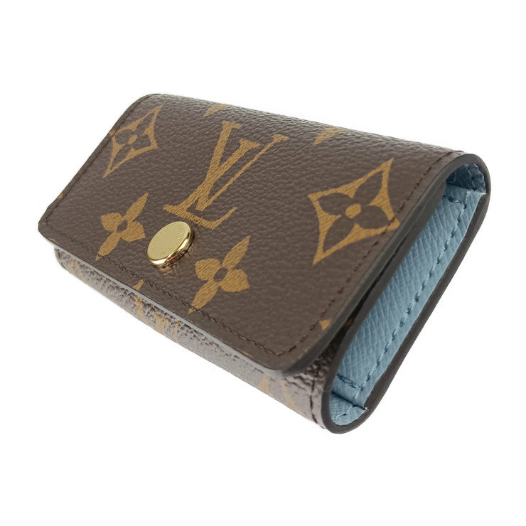 LOUIS VUITTON ルイヴィトン キーケース モノグラム ミュルティクレ4 日本限定カラー M82923 ブラウン ライトブルー PVC レザー ユニセックス ゴールド金具 4連 新古未使用展示品
