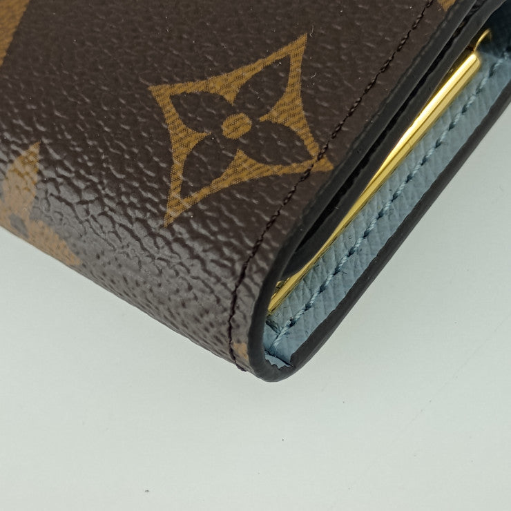 LOUIS VUITTON ルイヴィトン キーケース モノグラム ミュルティクレ4 日本限定カラー M82923 ブラウン ライトブルー PVC レザー ユニセックス ゴールド金具 4連 新古未使用展示品