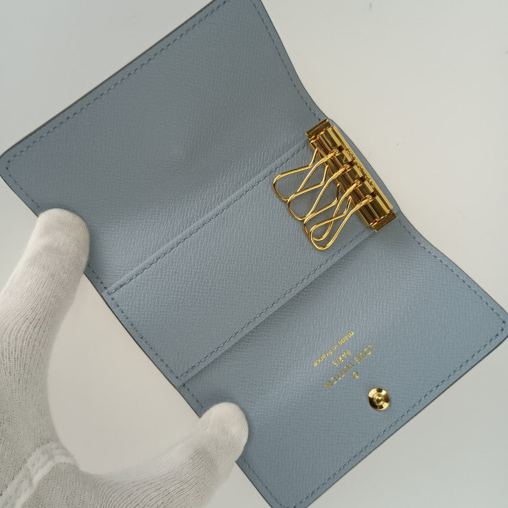 LOUIS VUITTON ルイヴィトン キーケース モノグラム ミュルティクレ4 日本限定カラー M82923 ブラウン ライトブルー PVC レザー ユニセックス ゴールド金具 4連 新古未使用展示品