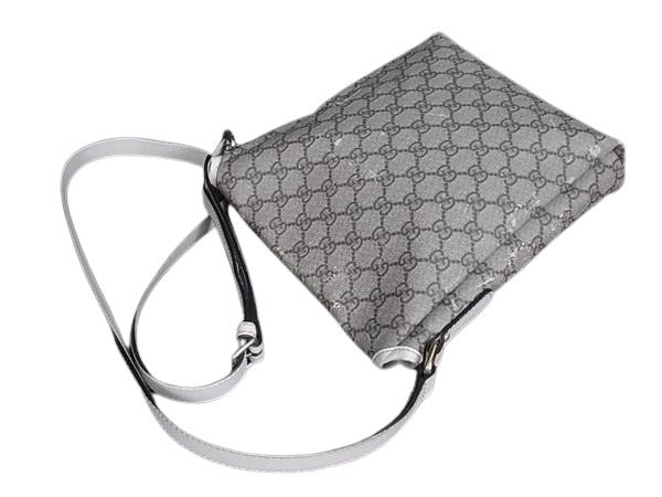 GUCCI グッチ ショルダーバッグ GGスプリーム 223666 ブラウン系×アイボリー系 PVC×レザー ユニセックス