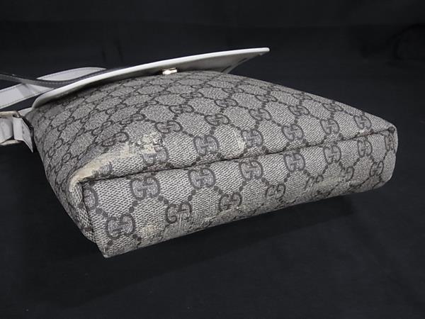 GUCCI グッチ ショルダーバッグ GGスプリーム 223666 ブラウン系×アイボリー系 PVC×レザー ユニセックス