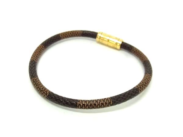 LOUIS VUITTON ルイヴィトン ブレスレット ブラスレ キープイット M6139F エベヌ ダミエ ユニセックス ゴールド金具