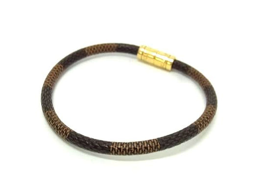 LOUIS VUITTON ルイヴィトン ブレスレット ブラスレ キープイット M6139F エベヌ ダミエ ユニセックス ゴールド金具