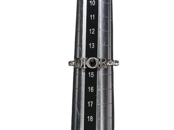 ChristianDior クリスチャンディオール リング ロゴ - シルバー メタル レディース ラインストーン