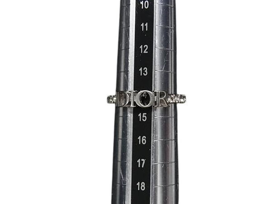 ChristianDior クリスチャンディオール リング ロゴ - シルバー メタル レディース ラインストーン