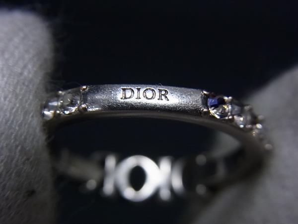 ChristianDior クリスチャンディオール リング ロゴ - シルバー メタル レディース ラインストーン