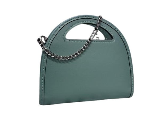 COACH コーチ チェーンウォレット トップハンドル CT879 グリーン レザー レディース シルバー金具 新古未使用展示品