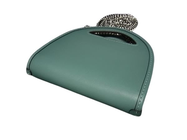 COACH コーチ チェーンウォレット トップハンドル CT879 グリーン レザー レディース シルバー金具 新古未使用展示品