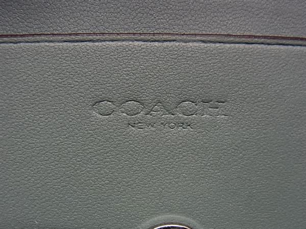 COACH コーチ チェーンウォレット トップハンドル CT879 グリーン レザー レディース シルバー金具 新古未使用展示品