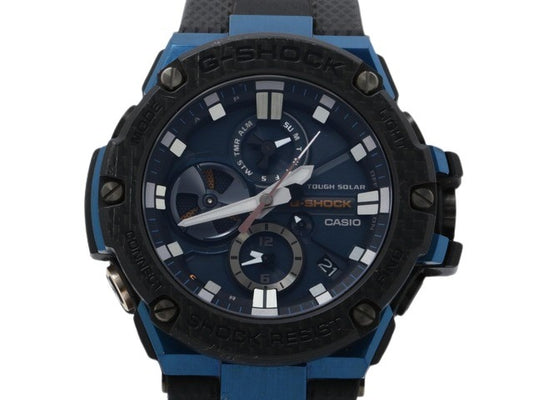 CASIO カシオ 腕時計 G-SHOCK Gスチール GST-B100XB-2AJF ブラック ネイビー文字盤 ステンレス カーボン メンズ Bluetooth ソーラー アナログ
