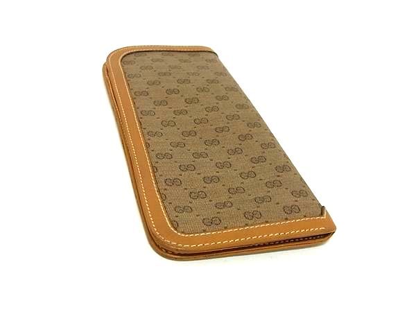 GUCCI グッチ 眼鏡ケース オールドグッチ マイクロGG インターロッキングG メガネケース ブラウン系 PVC レザー ユニセックス ヴィンテージ 美品