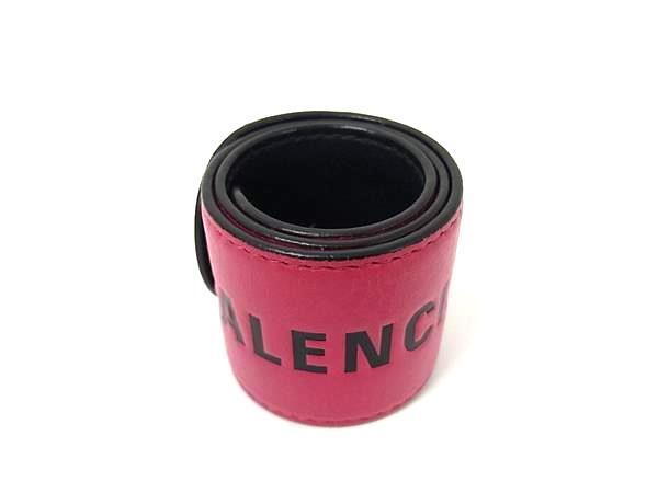 BALENCIAGA バレンシアガ ブレスレット サイクル ブレスレット 469170 ピンク系 レザー ユニセックス 美品