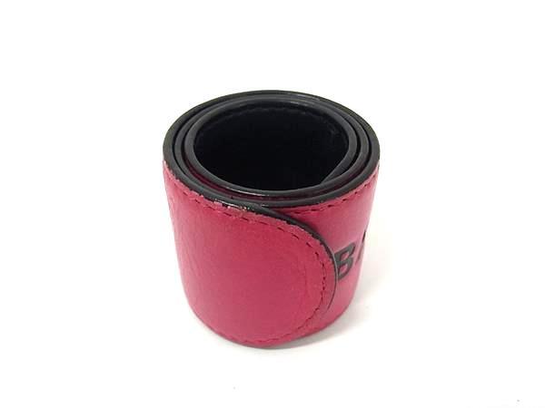 BALENCIAGA バレンシアガ ブレスレット サイクル ブレスレット 469170 ピンク系 レザー ユニセックス 美品