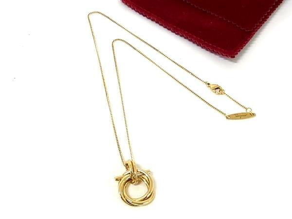 Salvatore Ferragamo フェラガモ ネックレス ガンチーニ EVO 76 0672 ゴールド メタル レディース 美品