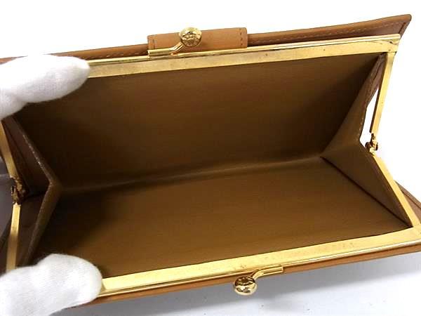 CELINE セリーヌ 財布 マカダム がま口 長財布 ブラウン系 PVC レザー レディース ゴールド金具 美品