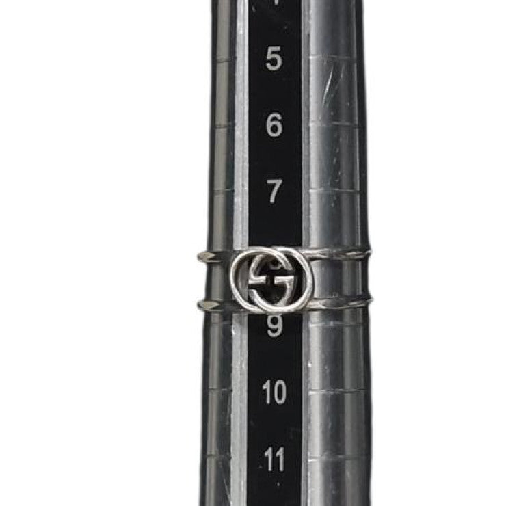 GUCCI グッチ 指輪 インターロッキングG スリム オープン バンド リング 298036 シルバー Ag925 レディース