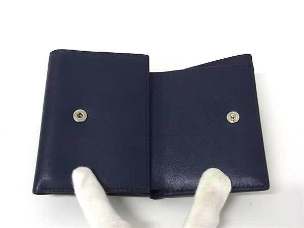 JIMMY CHOO ジミーチュウ 三つ折り財布 JAYDEN ジェイデン ネイビー系 レザー ユニセックス スタースタッズ 美品