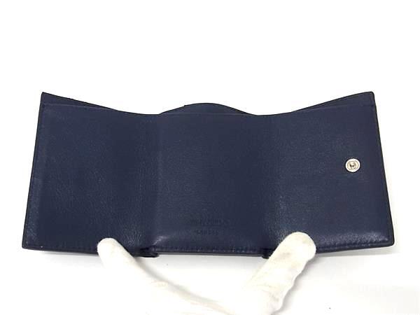 JIMMY CHOO ジミーチュウ 三つ折り財布 JAYDEN ジェイデン ネイビー系 レザー ユニセックス スタースタッズ 美品