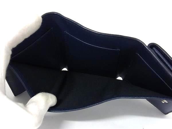 JIMMY CHOO ジミーチュウ 三つ折り財布 JAYDEN ジェイデン ネイビー系 レザー ユニセックス スタースタッズ 美品