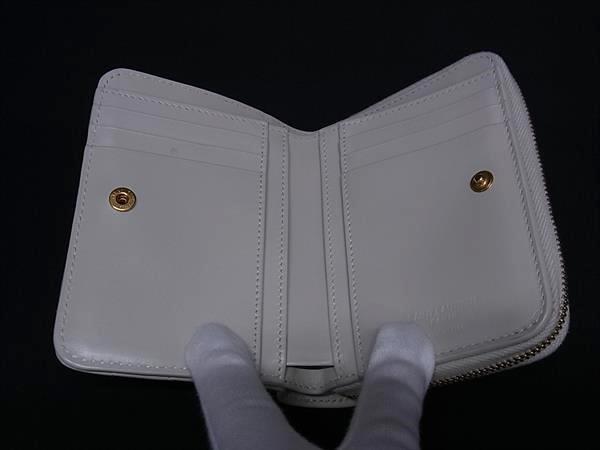 SAINT LAURENT サンローラン 二つ折り財布 JOAN ジョアン 650981 アイボリー系 レザー レディース ラウンドファスナー ゴールド金具