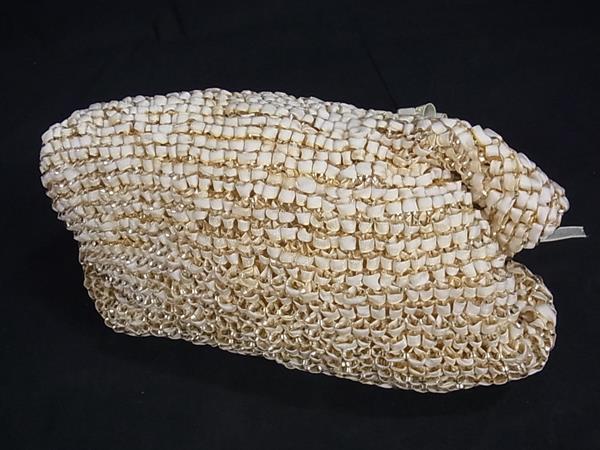 ANTEPRIMA アンテプリマ ハンドバッグ がま口 バッグ ライトベージュ系 PVCワイヤー サテン レディース パーティーバッグ リボン フラワー 花 シルバー金具 美品