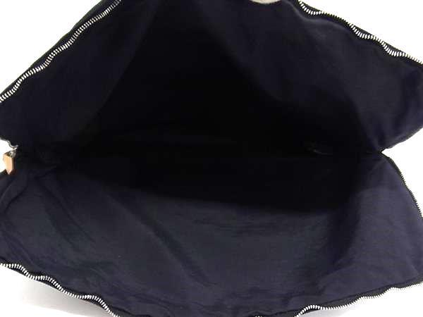 HERMES エルメス ビジネスバッグ フールトゥ ポルトドキュマン ブラック系 キャンバス ユニセックス ブリーフケース シルバー金具 美品