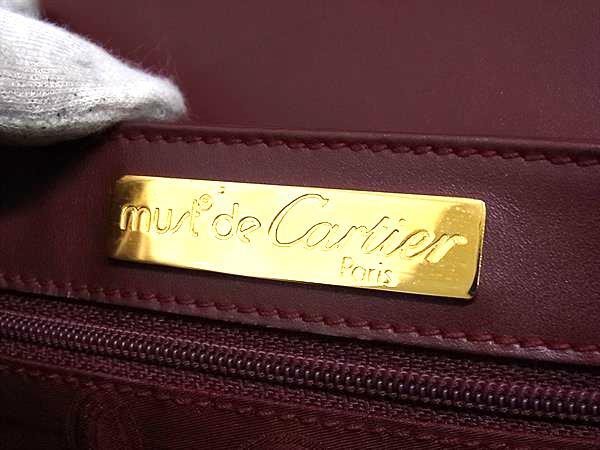 Cartier カルティエ バッグ マストライン ターンロック ショルダーバッグ ボルドー系 レザー レディース