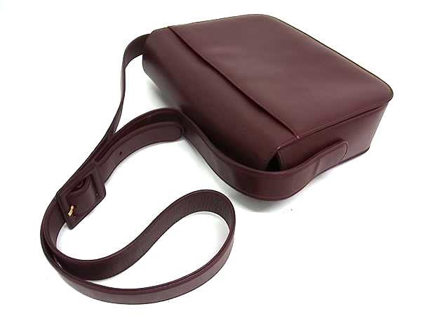 Cartier カルティエ バッグ マストライン ターンロック ショルダーバッグ ボルドー系 レザー レディース
