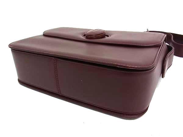 Cartier カルティエ バッグ マストライン ターンロック ショルダーバッグ ボルドー系 レザー レディース