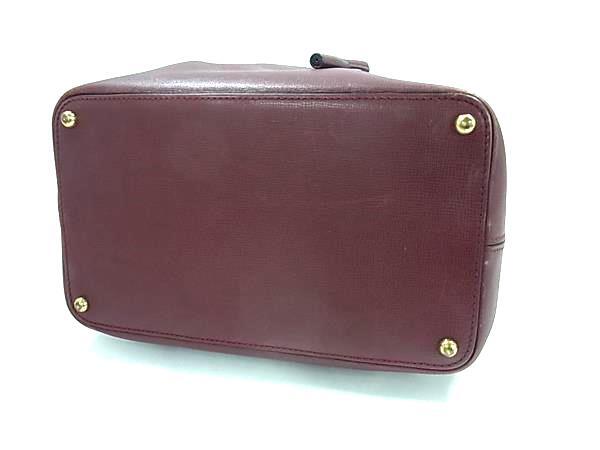 Cartier カルティエ バッグ マストライン 巾着型 ショルダーバッグ ボルドー系 レザー レディース