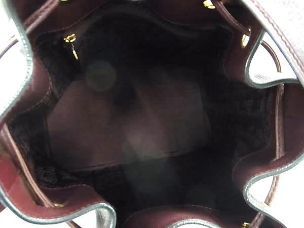 Cartier カルティエ バッグ マストライン 巾着型 ショルダーバッグ ボルドー系 レザー レディース