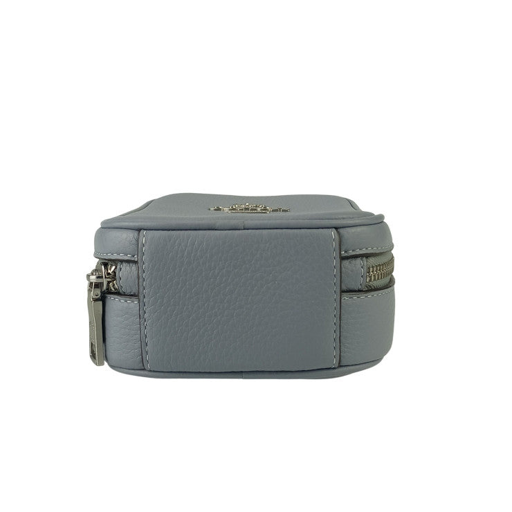 COACH コーチ ショルダーバッグ エヴァ フォーン クロスボディ CB854 ブルーグレー レザー レディース シルバー金具 超美品