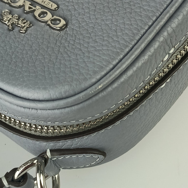 COACH コーチ ショルダーバッグ エヴァ フォーン クロスボディ CB854 ブルーグレー レザー レディース シルバー金具 超美品