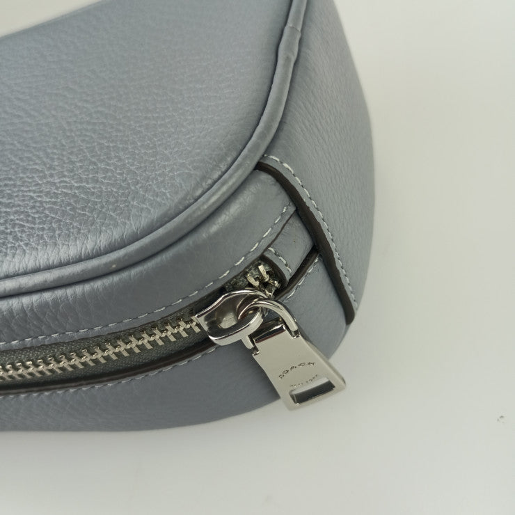 COACH コーチ ショルダーバッグ エヴァ フォーン クロスボディ CB854 ブルーグレー レザー レディース シルバー金具 超美品