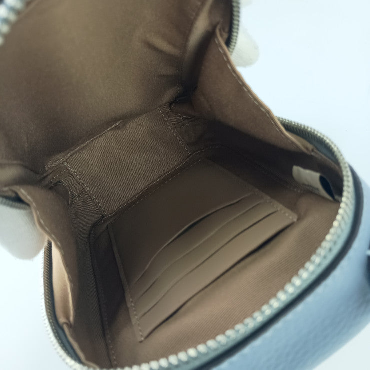 COACH コーチ ショルダーバッグ エヴァ フォーン クロスボディ CB854 ブルーグレー レザー レディース シルバー金具 超美品