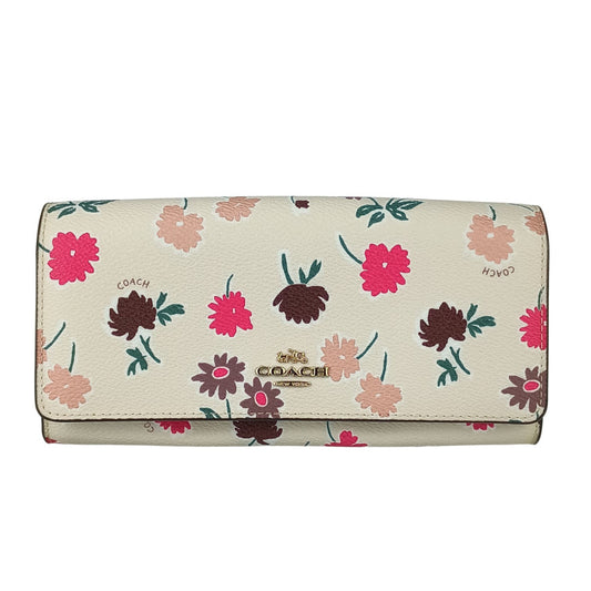 COACH コーチ 長財布 エンベローブ プリント デイジーフィールド 57211 マルチカラー PVC レザー レディース 二つ折り財布