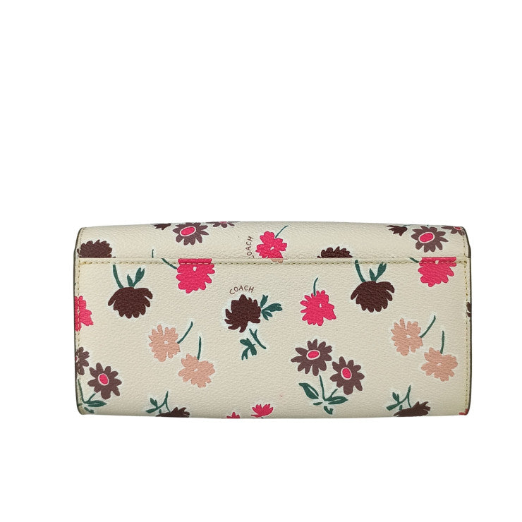 COACH コーチ 長財布 エンベローブ プリント デイジーフィールド 57211 マルチカラー PVC レザー レディース 二つ折り財布