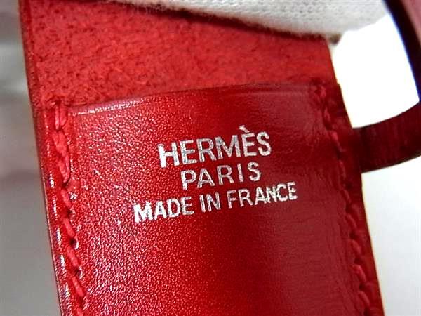HERMES エルメス ペンケース レッド ボックスカーフ レディース ステーショナリー シルバー金具 美品