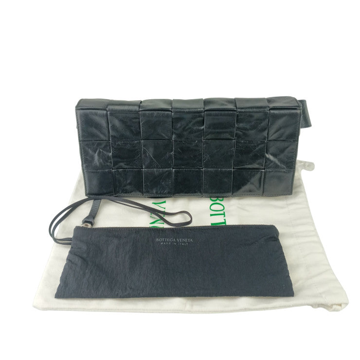 BOTTEGA VENETA ボッテガヴェネタ ウエストバッグ マキシイントレチャート ザ・ストレッチ カセット ベルトバッグ 629067 ブラック カーフ ユニセックス シルバー金具 美品