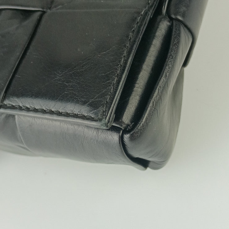 BOTTEGA VENETA ボッテガヴェネタ ウエストバッグ マキシイントレチャート ザ・ストレッチ カセット ベルトバッグ 629067 ブラック カーフ ユニセックス シルバー金具 美品