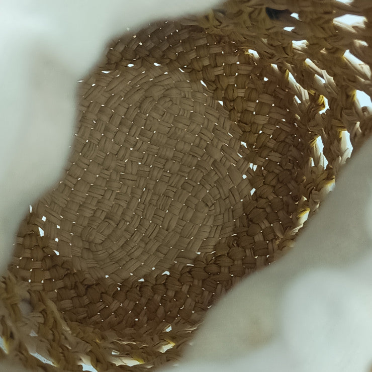 LOEWE ロエベ ショルダーバッグ アナグラム シリンダーポケットショルダーバッグ C630P71X01 イエロー ブラウン ラフィア レザー レディース シルバー金具