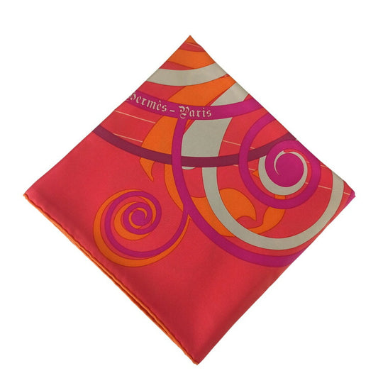 HERMES エルメス スカーフ カレ90 COMME HISTOIRES レッド系 シルク レディース 超美品